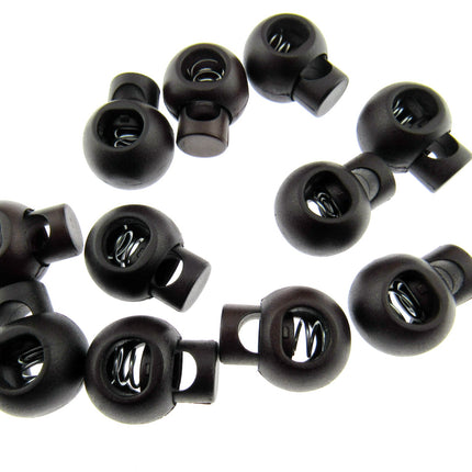 Cord Lock Spring Toggles - 6mm Wide Hole For Shock Bungee Elastic 8 Cols CE20 - ThreadandTrimmings