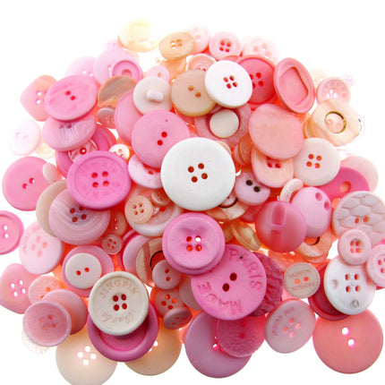 Mixed pink craft buttons