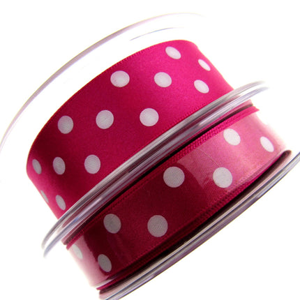 Spotty Satin Polka Dot Ribbon by Berrisford's From The Essentials Range - 15mm - ThreadandTrimmings