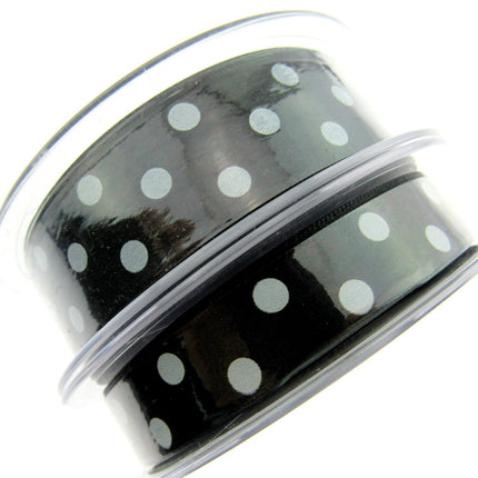 Spotty Satin Polka Dot Ribbon by Berrisford's From The Essentials Range - 15mm - ThreadandTrimmings