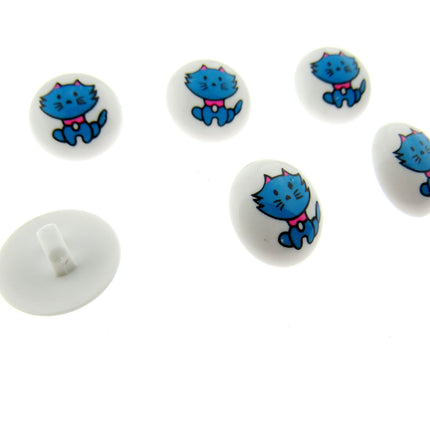Cute Kids Animal Buttons Baby Buttons Children Round White Shank Button 15mm CG4 - ThreadandTrimmings