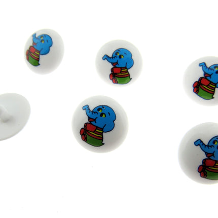 Cute Kids Animal Buttons Baby Buttons Children Round White Shank Button 15mm CG4 - ThreadandTrimmings