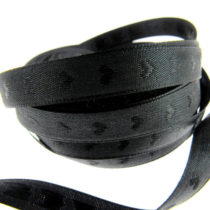 Valentine Ribbon with Woven Heart in Black or Red 10mm x 3m 53771 - ThreadandTrimmings