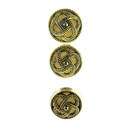 Round Celtic Coronet Shank Buttons Antique Gold Contrasting Background CX6 - ThreadandTrimmings