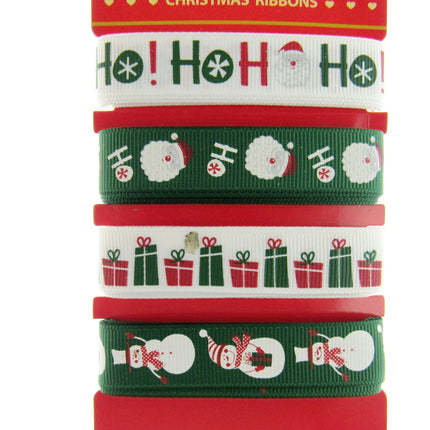 Mixed Christmas Ribbon by Italian Options - 12mm x 4 Designs x 2m Lengths