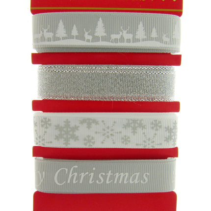Mixed Christmas Ribbon by Italian Options - 12mm x 4 Designs x 2m Lengths
