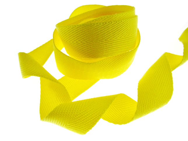 Soft Cotton Rich Herringbone Twill Webbing Strap For Bags - 25mm Wide - ThreadandTrimmings