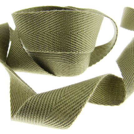 Soft Cotton Rich Herringbone Twill Webbing Strap For Bags - 25mm Wide - ThreadandTrimmings