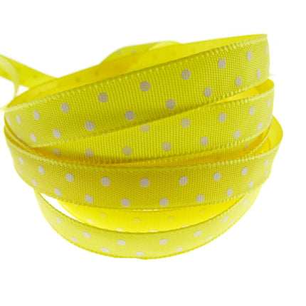 Polka Dot Spotty Satin Ribbon 10mm Ribbon with Woven Edge  8 Colours - ThreadandTrimmings