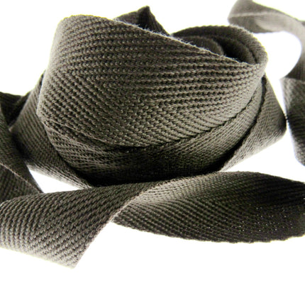 Soft Cotton Rich Herringbone Twill Webbing Strap For Bags - 25mm Wide - ThreadandTrimmings