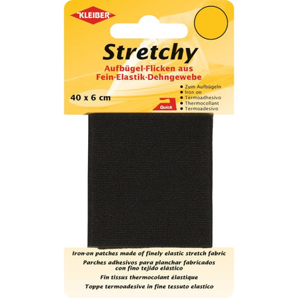 Iron-On Elasticated Stretchy Patches Kleiber - (40cm x 6cm) - 100% Polyester - ThreadandTrimmings
