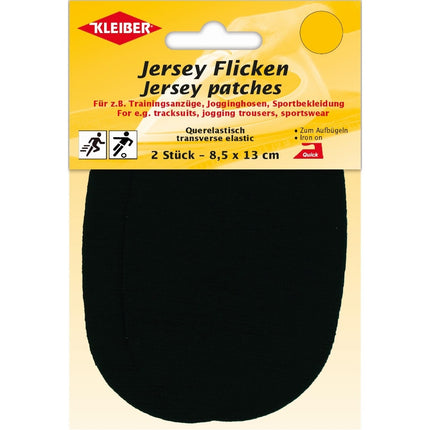 Kleiber jersey patch packaging with black patch on a beige background