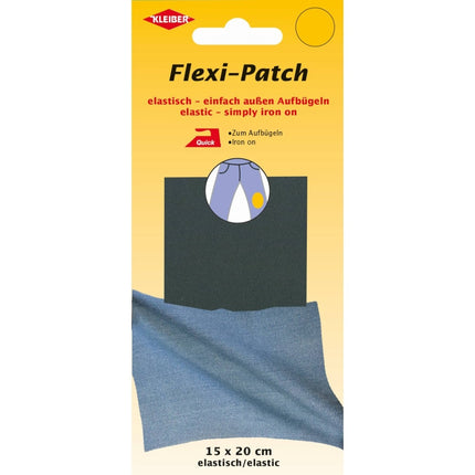 Elasticated Iron On Patch 15x20cm Stretch Fabric Repair 100% Polyester 1pc - ThreadandTrimmings