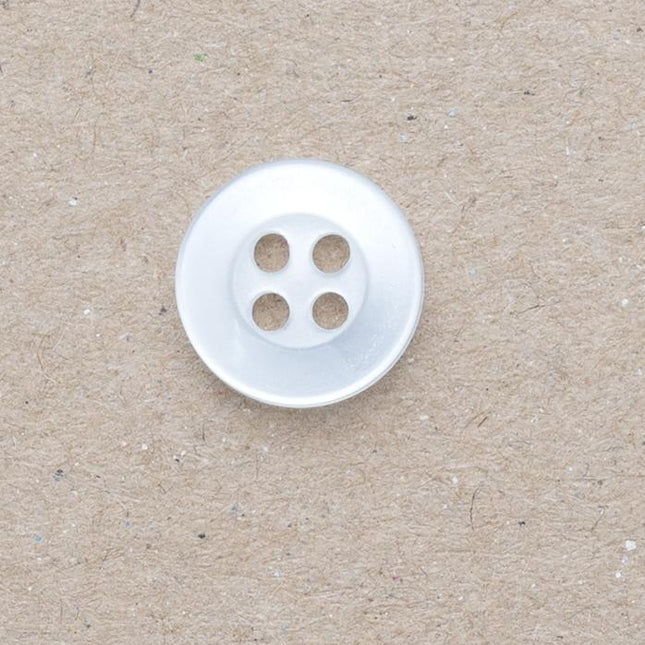 Round Four Hole Polyester Shirt Buttons - 11.5mm White, Black or Pale Blue - ThreadandTrimmings