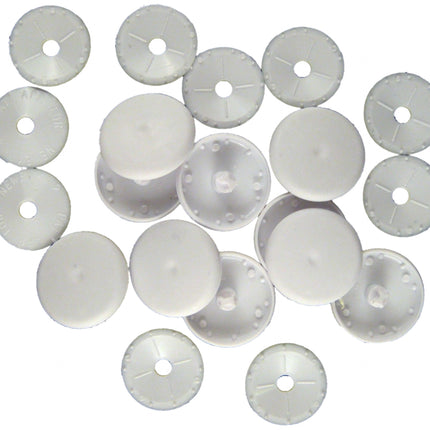 Plastic Self Cover Buttons White Plastic Easy To Use - 11mm 15mm 19mm 22mm 29mm - ThreadandTrimmings