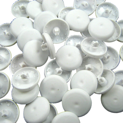 Plastic Self Cover Buttons White Plastic Easy To Use - 11mm 15mm 19mm 22mm 29mm - ThreadandTrimmings