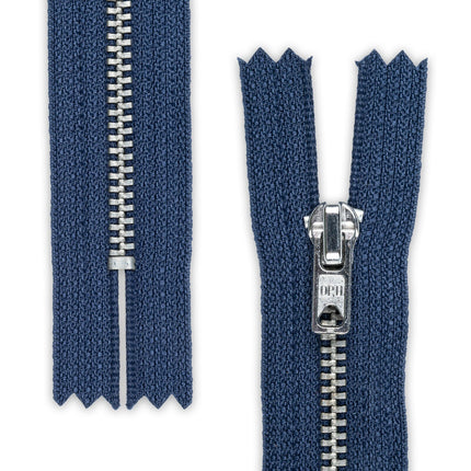 Trouser Skirt Jean Zip, Closed End Metal Teeth 5mm Wide Teeth, 9-Colours 4-Sizes - ThreadandTrimmings