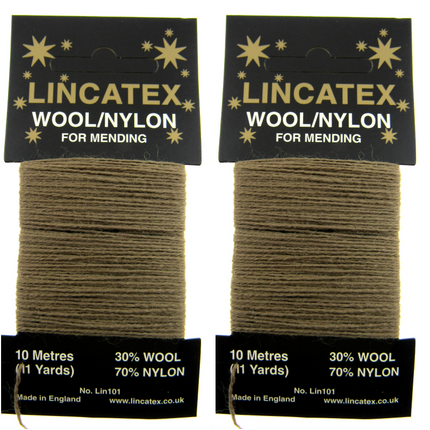 Mending Darning Repair Wool & Yarn by Lincatex Price is for 2 x 10 Meter Cards - ThreadandTrimmings