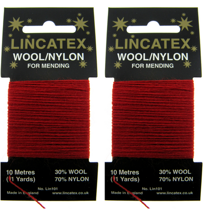 Mending Darning Repair Wool & Yarn by Lincatex Price is for 2 x 10 Meter Cards - ThreadandTrimmings
