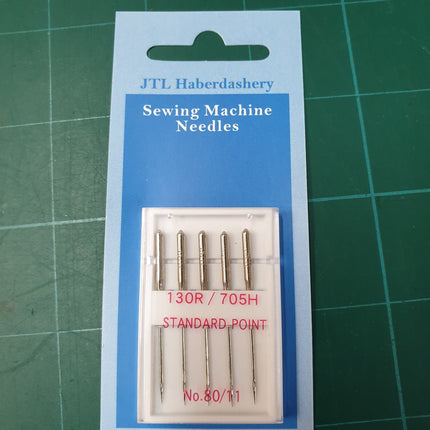 ** DOMESTIC SEWING MACHINE NEEDLES - LEATHER/JEANS/STANDARD WITH FLAT SHANK - ThreadandTrimmings
