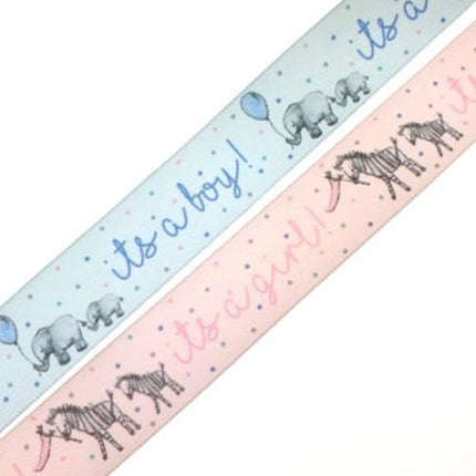 It's a Girl Satin Ribbon By Berisfords -3m Length - ThreadandTrimmings