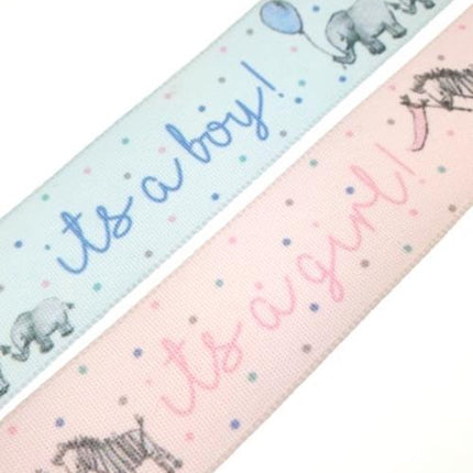 It's a Girl Satin Ribbon By Berisfords -3m Length - ThreadandTrimmings