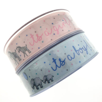 It's a Girl Satin Ribbon By Berisfords -3m Length - ThreadandTrimmings