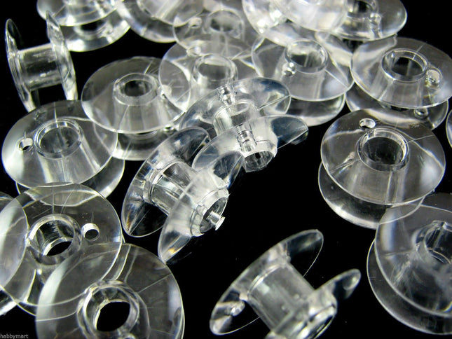 Plastic Sewing Machine Bobbins / 15K or 66K / Clear Plastic Bobbin Spools - ThreadandTrimmings