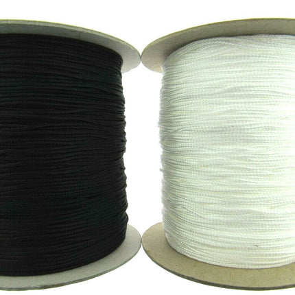 Thin Braided Austrian Festoon Cord 1mm Black or White Curtain Blind Lift Cord - ThreadandTrimmings