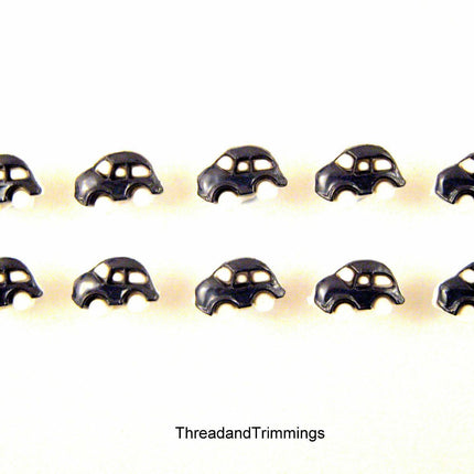 Car Toy Buttons with Shank  - 12mm Novelty Baby VW Beetle Bug Car Buttons CN24 - ThreadandTrimmings