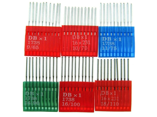 Flatbed Industrial Fit Sewing Machine Needles - Sizes 9/10/11/14/16/18 - ThreadandTrimmings