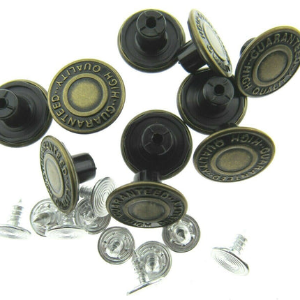 17mm JEAN BUTTONS / HAMMER BACK DENIM BUTTONS - ThreadandTrimmings