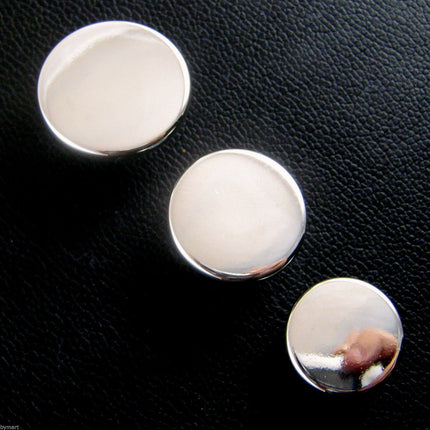 Round Flat Plastic Silver Blazer Buttons 3 Sizes -15mm 18mm 20mm With Shank - ThreadandTrimmings