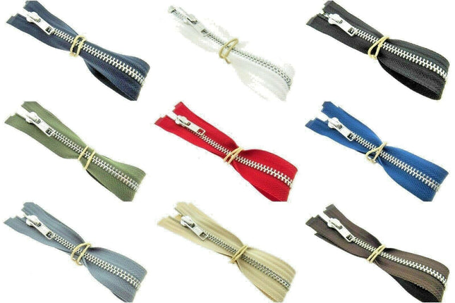 YKK METAL OPEN END ZIP FASTENER (No 5 WEIGHT) YKK SEPARATING ZIPPER / 9 COLOURS - ThreadandTrimmings