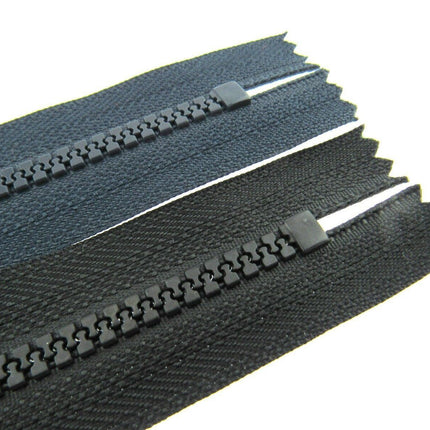 Closed End Chunky Plastic Zips with 5mm Zip Chain Good for Bag Making 8" - 12" - ThreadandTrimmings