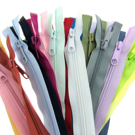 Two Way Nylon Open End Zip - 19" - (48cm) No 5 Chain - 19 Colours Available - ThreadandTrimmings