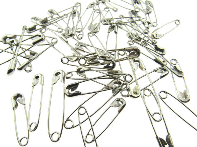 Safety Pins - 50 x Assorted LOOSE Safety Pins  Sizes - 35mm / 30mm / 25mm