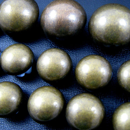 Round Domed Antique Bronze Polished Blazer Buttons - Plastic With Shank - ThreadandTrimmings