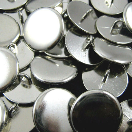 Round Metal Polished Blazer Buttons in Gold or Silver with Shank (B568) - ThreadandTrimmings