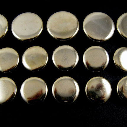 Round Metal Polished Blazer Buttons in Gold or Silver with Shank (B568) - ThreadandTrimmings
