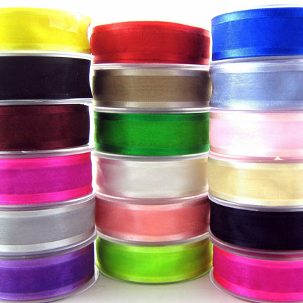 Organza Chiffon Ribbon with Double Sided Satin Edge x 5m - Wedding Ribbon - ThreadandTrimmings