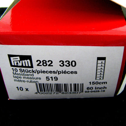 60" PRYM PROFESSIONAL TAILORING TAPE MEASURE with 4" METAL END PLATE 282 330 - ThreadandTrimmings