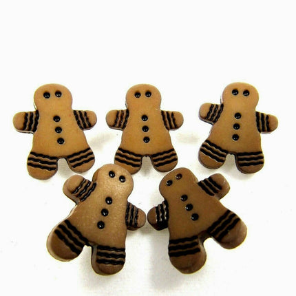 Gingerbread Man Buttons with Shank 16mm x 14mm - ThreadandTrimmings