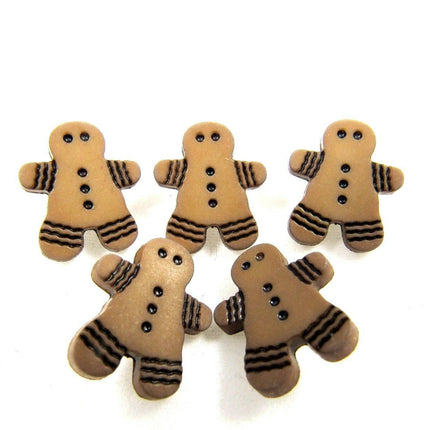 Gingerbread Man Buttons with Shank 16mm x 14mm - ThreadandTrimmings