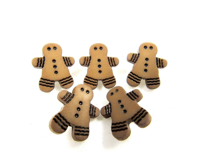 Gingerbread Man Buttons with Shank 16mm x 14mm - ThreadandTrimmings