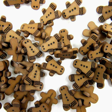 Gingerbread Man Buttons with Shank 16mm x 14mm - ThreadandTrimmings