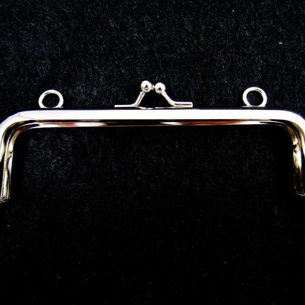 ** SILVER METAL PURSE FRAMES With KISS CLASP and HOLES - ThreadandTrimmings