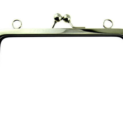** SILVER METAL PURSE FRAMES With KISS CLASP and HOLES - ThreadandTrimmings