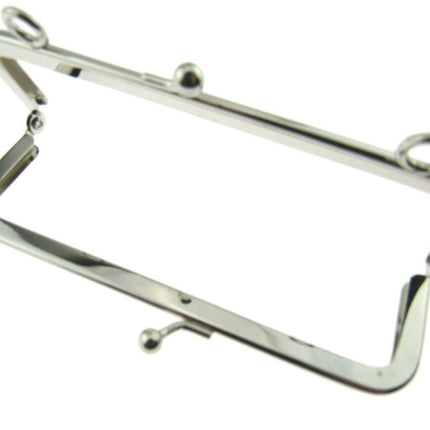 ** SILVER METAL PURSE FRAMES With KISS CLASP and HOLES - ThreadandTrimmings