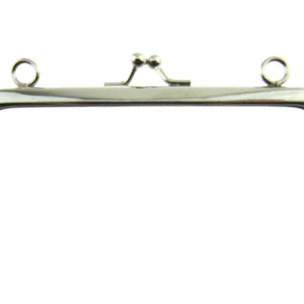 ** SILVER METAL PURSE FRAMES With KISS CLASP and HOLES - ThreadandTrimmings